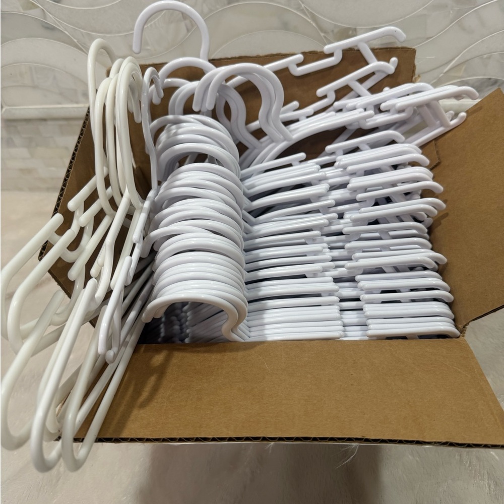Toddler White Plastic Hangers Set